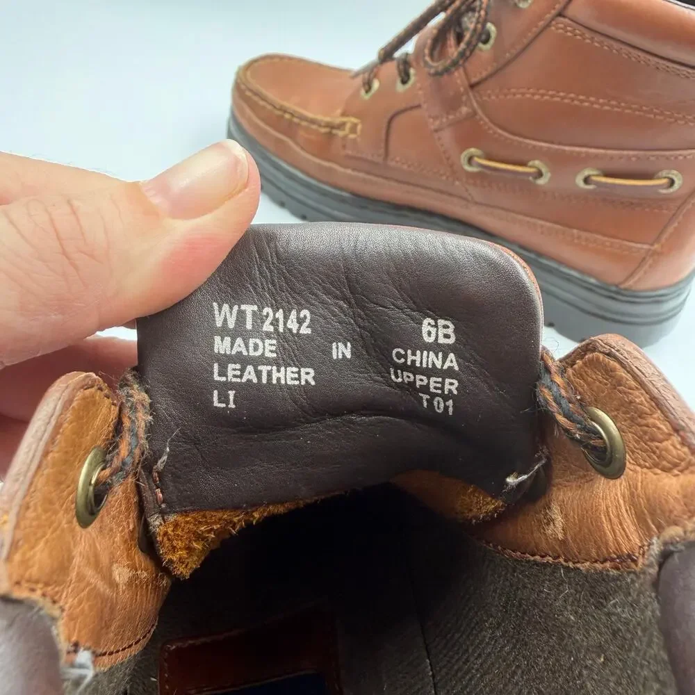 Polo Sport Ralph Lauren Boy's 6 Brown Leather Lace Up Buckle Strap Ankle Boots